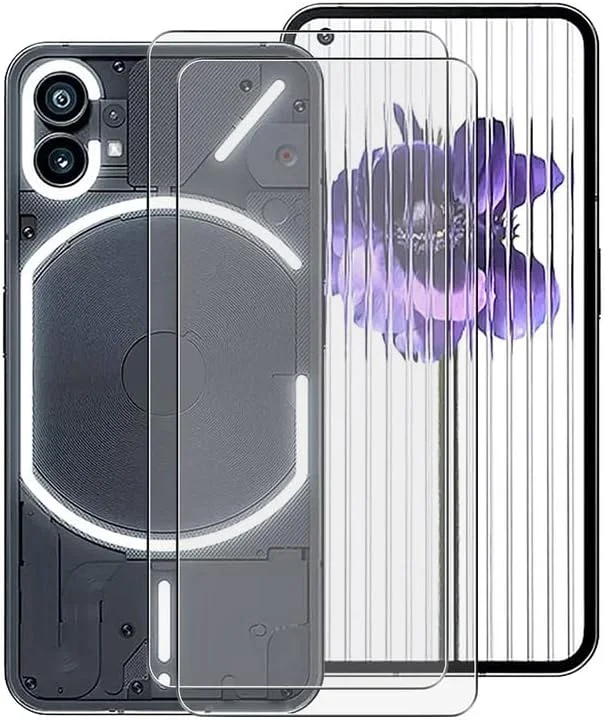 محافظ صفحه نمایش شیشه ای تمپرد KJYF برای Nothing Phone 1، [2 عدد] شفافیت بالا [سختی 9H] [بدون حباب] فیلم محافظ شیشه ای تمپرد صفحه نمایش برای Nothing Phone 1 6.55 اینچ.