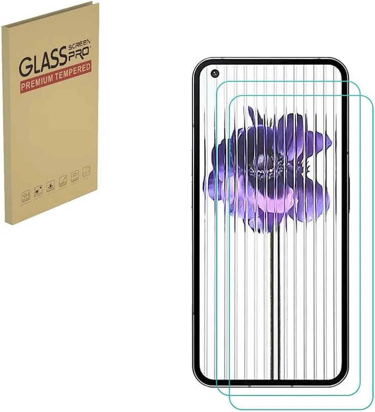 محافظ صفحه نمایش شیشه ای حرارت دیده HYGMOCC طراحی شده برای Nothing Phone 1، شفافیت HD، سختی 9H، ضد خش (بسته 2 عددی)