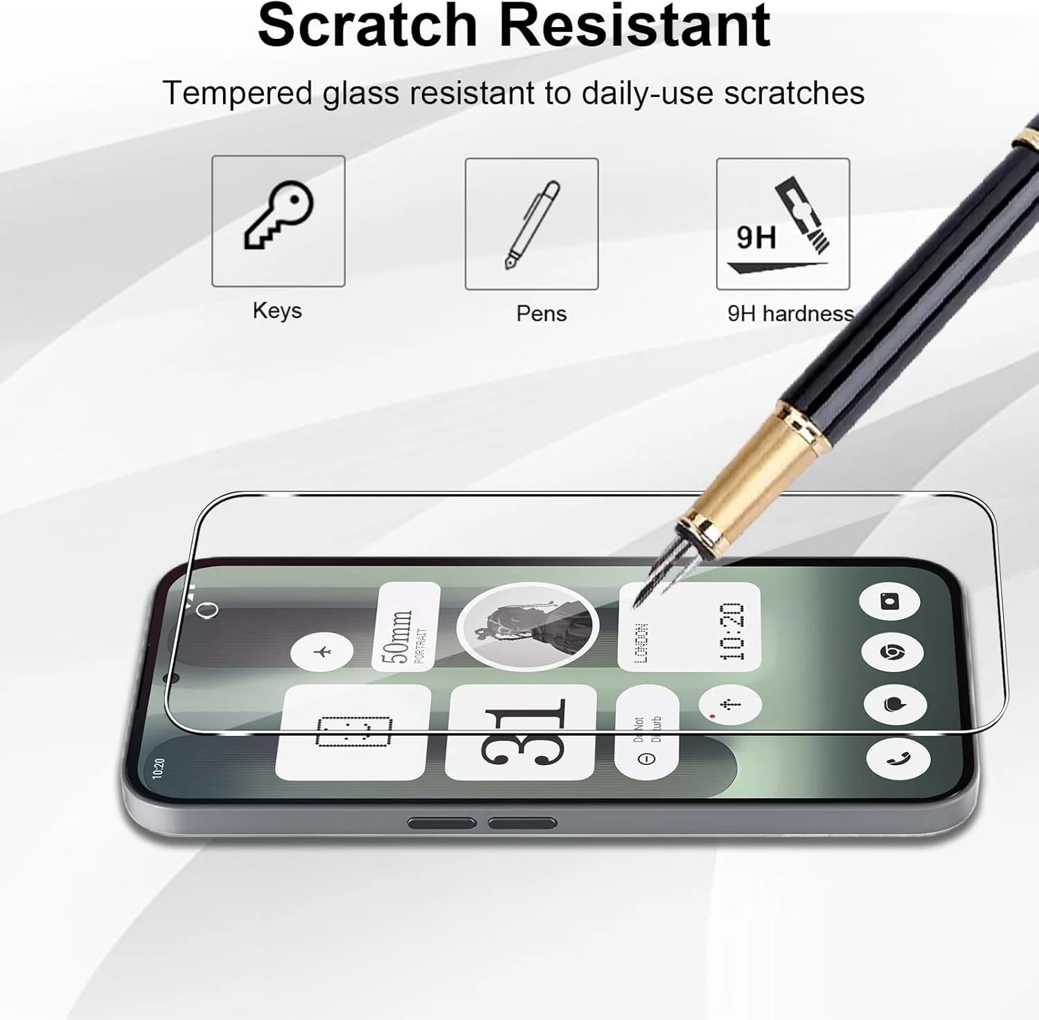 محافظ صفحه نمایش شیشه ای حرارت دیده Yenwen سازگار با Nothing Phone (2a) / Phone (2a) Plus، 2 عدد محافظ صفحه نمایش و 2 عدد محافظ دوربین عقب، مقاوم در برابر خراش - شیشه با سختی 9H - بدون حباب