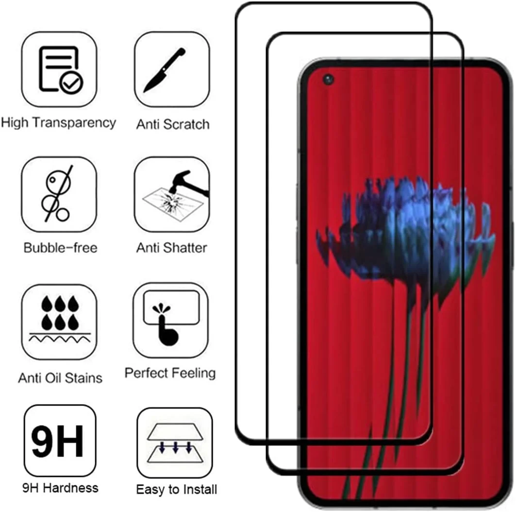 محافظ صفحه نمایش فول کاور AISELAN برای گوشی ناتینگ فون 1، [2 عدد] شیشه حرارت دیده با سختی 9H و لبه ابریشمی مشکی، بدون حباب و ضد خش (پوشش کامل) مناسب برای گوشی ناتینگ فون (1) 6.55 اینچ