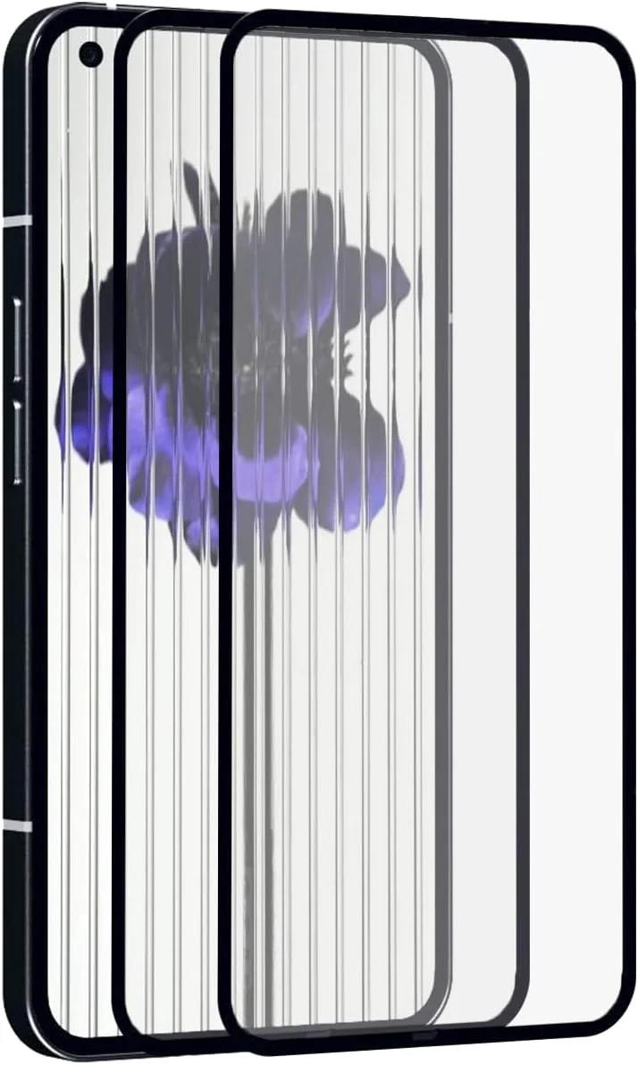 محافظ صفحه نمایش چاپ ابریشمی DUNSIHUI دو عددی برای ناتینگ فون 1، ضد خش، سختی 9H، پوشش کامل برای ناتینگ فون 1 (6.55 اینچ) 2022، فیلم محافظ شیشه ای حرارت دیده مشکی.