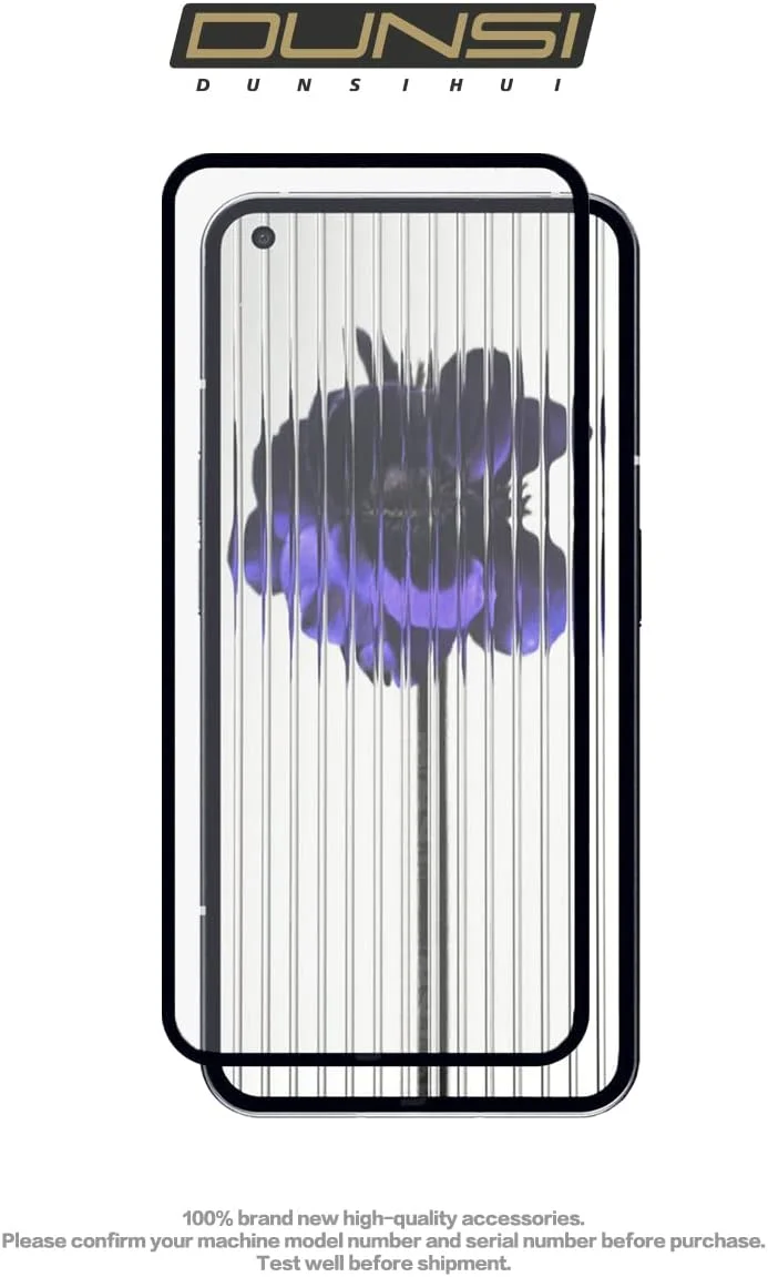محافظ صفحه نمایش چاپ ابریشمی DUNSIHUI دو عددی برای ناتینگ فون 1، ضد خش، سختی 9H، پوشش کامل برای ناتینگ فون 1 (6.55 اینچ) 2022، فیلم محافظ شیشه ای حرارت دیده مشکی.