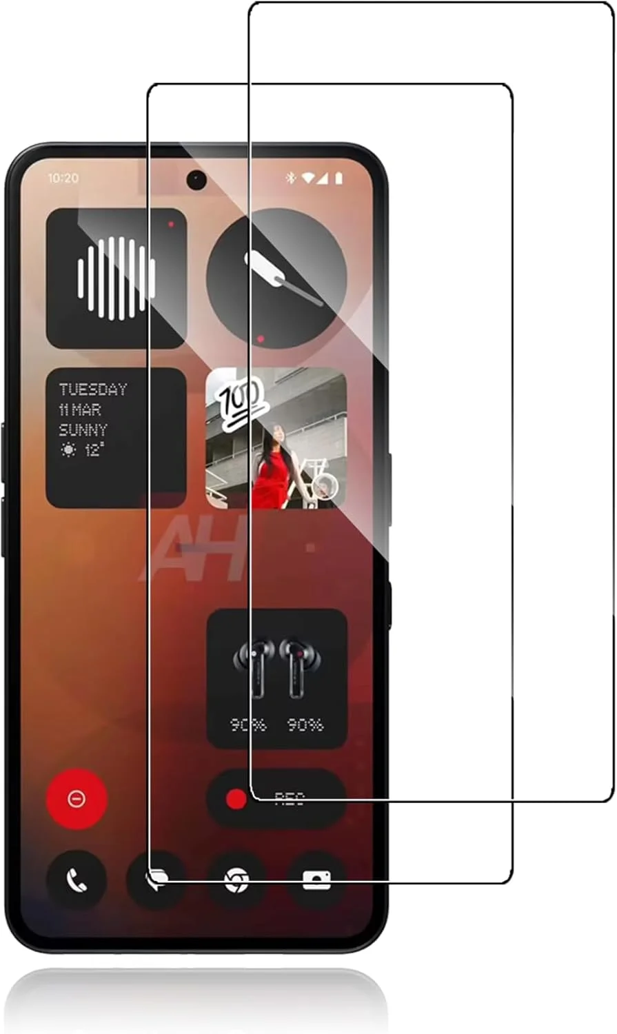 محافظ صفحه نمایش برای Nothing phone 3A، فیلم شیشه ای حرارت دیده - کیفیت بالا، ضد انفجار، ضد خش، ضد اثر انگشت (2 عدد)