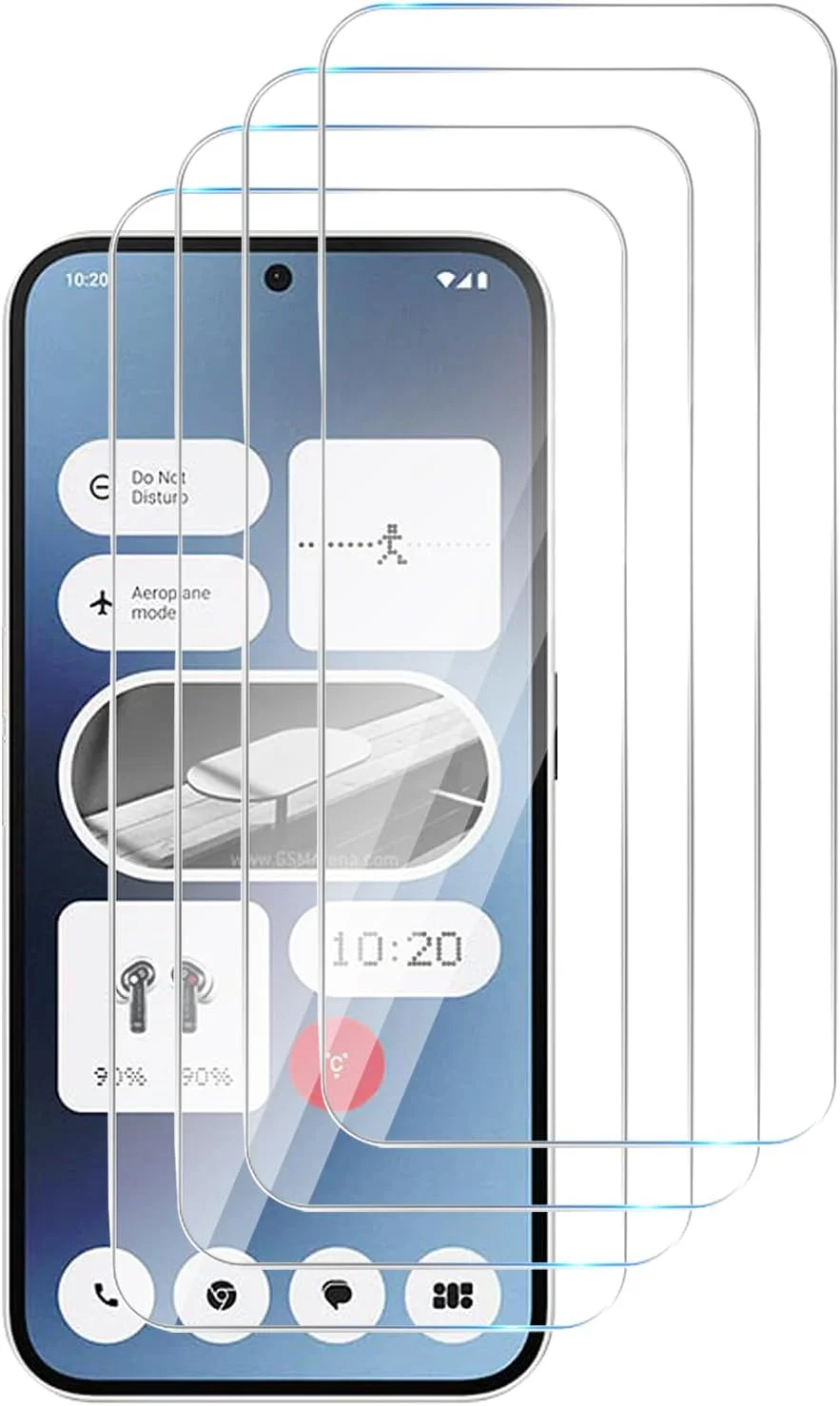 MGUEIAO [بسته 4 عددی سازگار با Nothing Phone (3a) برای محافظ صفحه نمایش شیشه ای حرارت دیده، فیلم شیشه ای حرارت دیده، محافظت عالی در برابر شکستن، سختی 9H - شفاف
