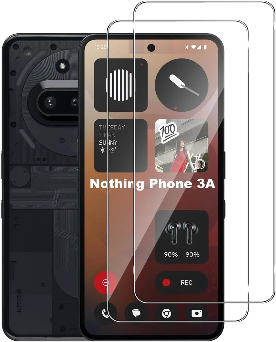 محافظ صفحه نمایش شیشه ای حرارت دیده Lutree برای ناتینگ فون 3A / ناتینگ فون 3A پرو، بسته 2 عددی، سختی 9H، فیلم ضد خش، محافظ صفحه نمایش شیشه ای محافظ HD بدون حباب