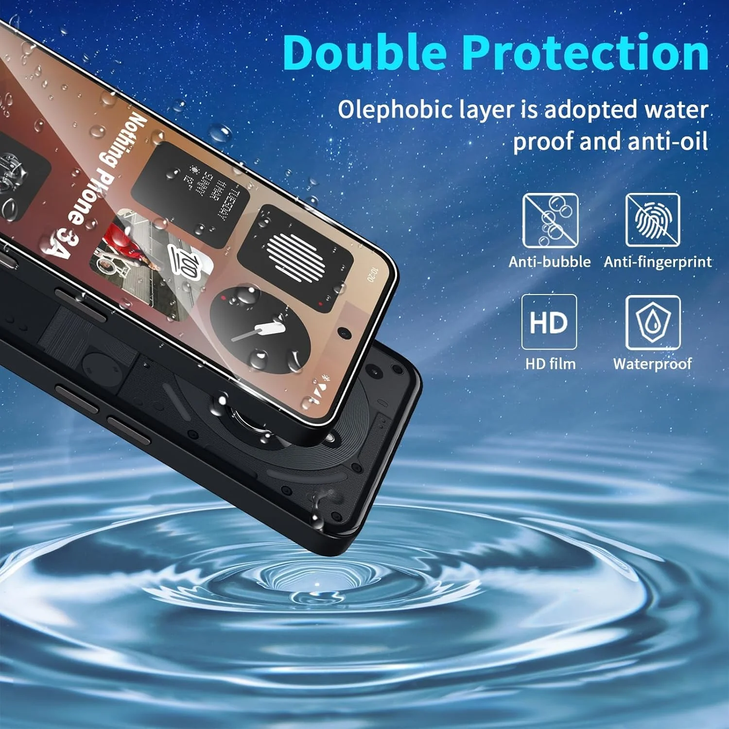 محافظ صفحه نمایش شیشه ای حرارت دیده Lutree برای ناتینگ فون 3A / ناتینگ فون 3A پرو، بسته 2 عددی، سختی 9H، فیلم ضد خش، محافظ صفحه نمایش شیشه ای محافظ HD بدون حباب