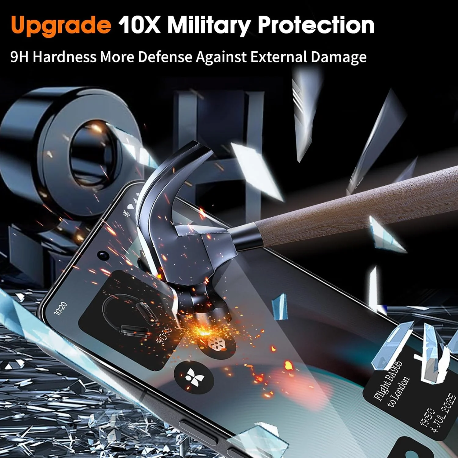 محافظ صفحه نمایش شیشه ای حرارت دیده Aerku مدل 2 عددی مناسب برای Nothing Phone 3 به همراه 2 عدد محافظ لنز دوربین پشتی، محافظ صفحه نمایش با سختی 9H، محافظ شیشه ای فوق العاده مقاوم در برابر خراش