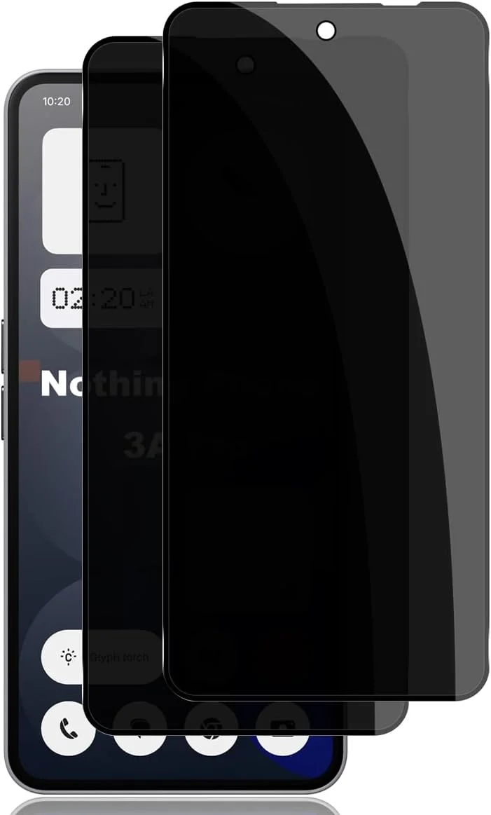 Locofun Privacy Screen for Nothing Phone 3A Pro for Tempered Glass, Pack of 2 Anti Spy Tempered Glass Protection Glass, 9H Hardness Privacy Screen Protector Film