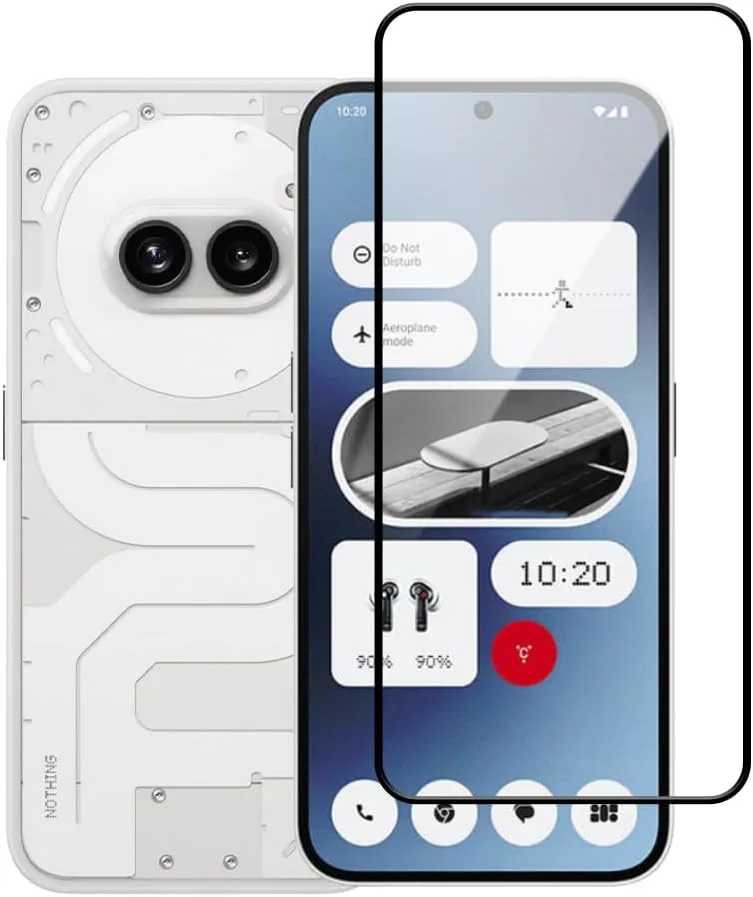 محافظ صفحه نمایش سازگار با Nothing Phone 2A، فیلم شیشه ای سخت شده با سختی 9H، نصب آسان بدون حباب، پوشش کامل، ضد خش و حساس به لمس