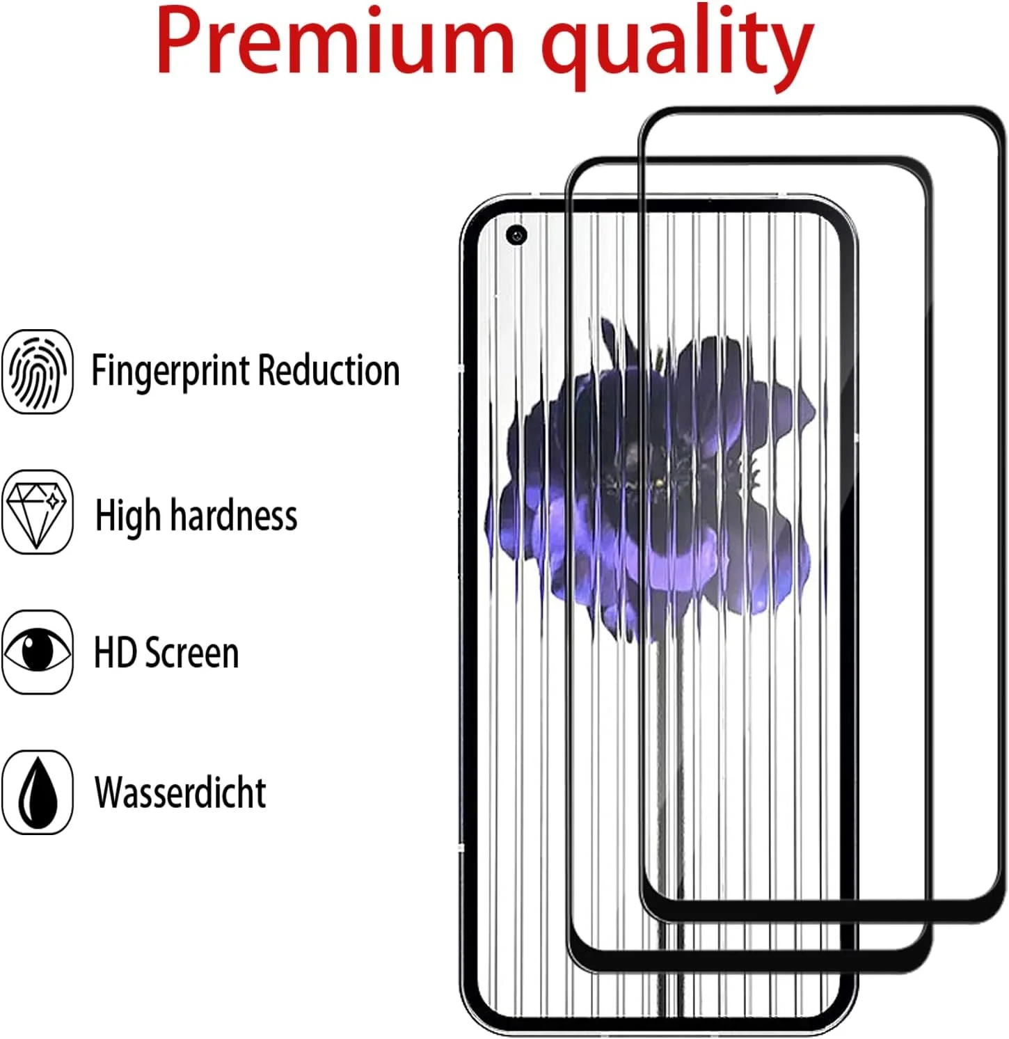 GMUJIAO بسته 2+2 سازگار با Nothing Phone 1 شامل محافظ صفحه نمایش شیشه ای و محافظ لنز دوربین، محافظ شیشه ای [بدون حباب] [شفاف HD] - مشکی