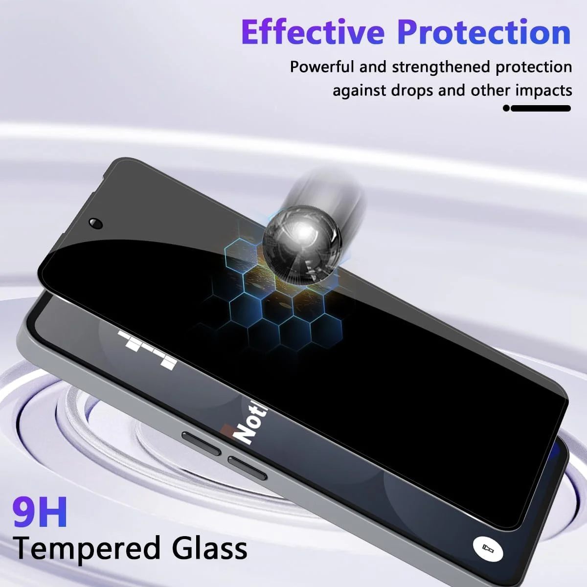 Locofun Privacy Screen for Nothing Phone 3A Pro for Tempered Glass, Pack of 2 Anti Spy Tempered Glass Protection Glass, 9H Hardness Privacy Screen Protector Film