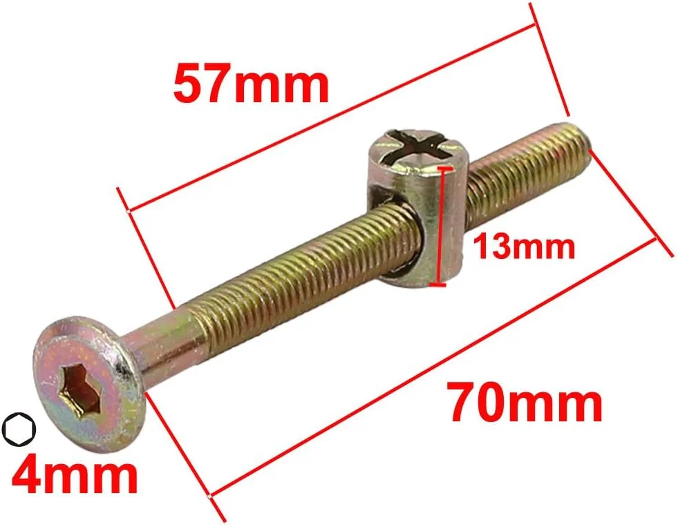 Aexit پیچ و مهره مبلمان با سر استوانه ای M6x70mm و رزوه نیمه به طول 57mm، به همراه مهره، 4 ست (470c7efe23bfb265d7c4b1a89591847f) Aexit پیچ و مهره مبلمان با سر استوانه ای M6x70mm و رزوه نیمه به طول 57mm، به همراه مهره، 4 ست (470c7efe23bfb265d7c4b1a89591847f)