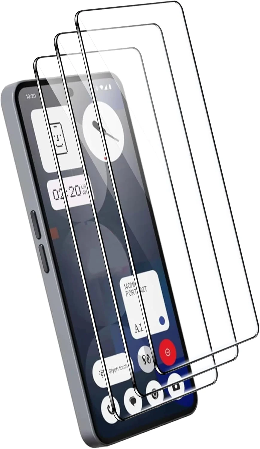 محافظ صفحه نمایش شیشه ای حرارت دیده zZjoOoj برای ناتینگ فون 3A / 3A Pro، ضد خش، سختی 9H، محافظ صفحه نمایش HD، 0.33 میلی متر فوق العاده شفاف، فوق العاده مقاوم، بسته 3 عددی