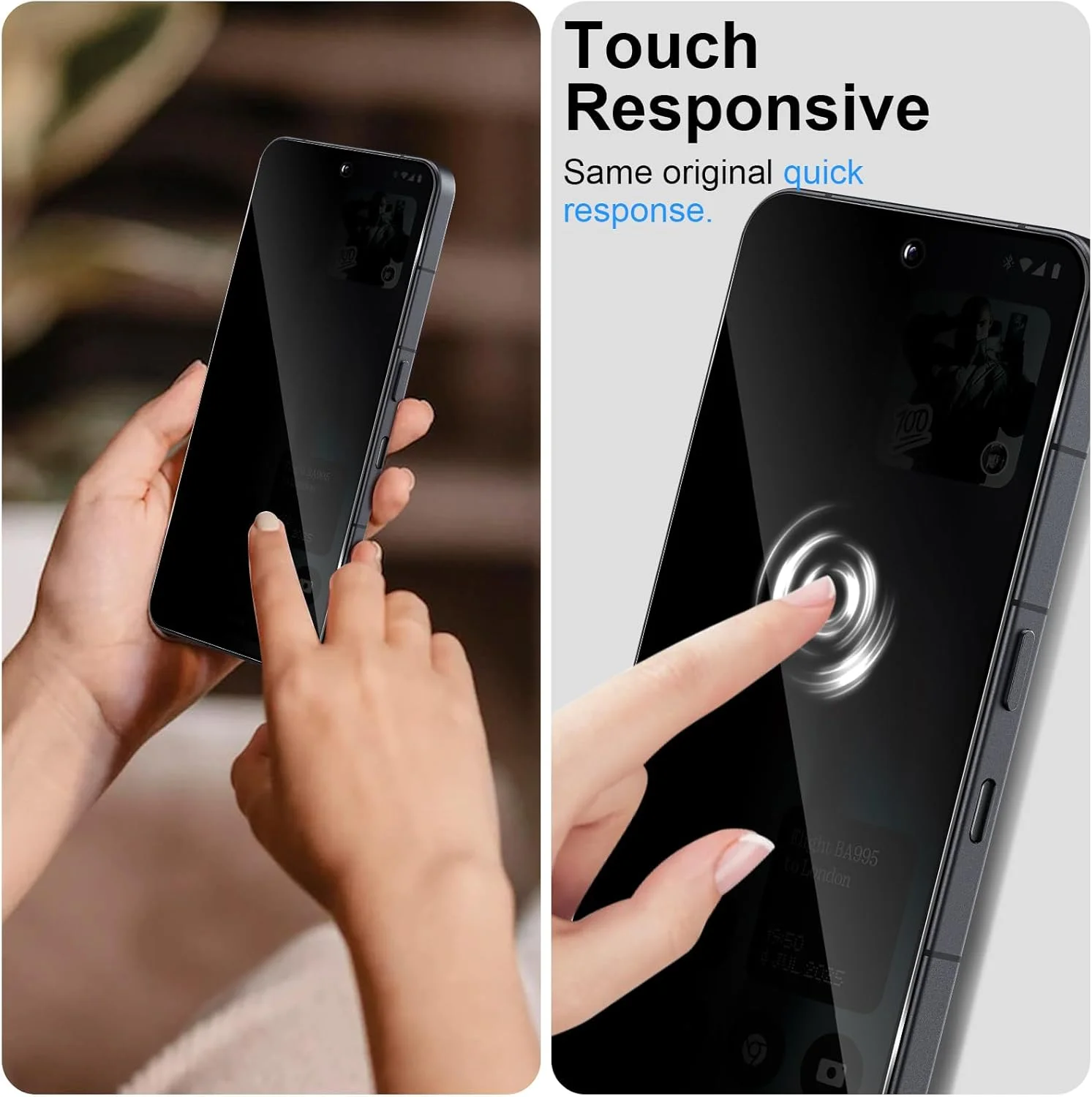 محافظ صفحه حریم خصوصی شیشه ای Xunzii برای Nothing Phone 3 - بسته 2 عددی فیلم محافظ با سختی 9H، شیشه محافظ حریم خصوصی بدون حباب، پوشش کامل ضد جاسوسی