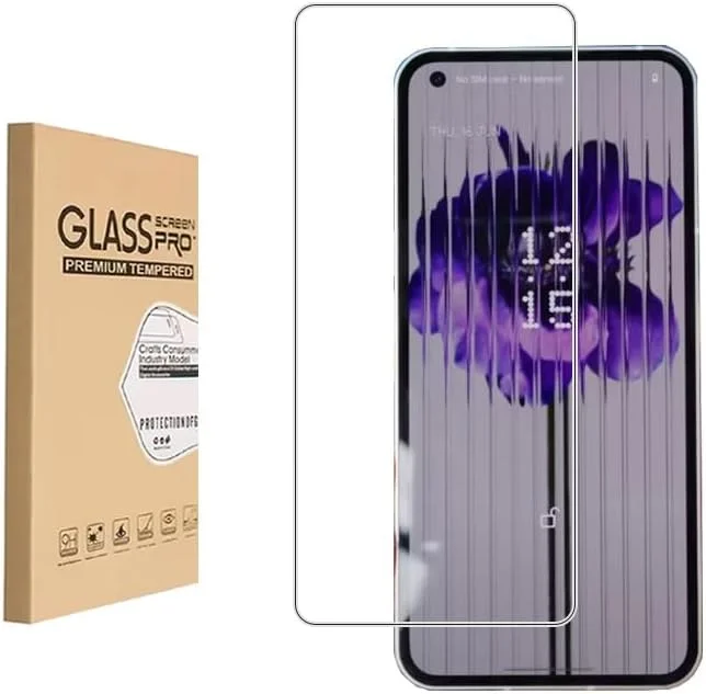 محافظ صفحه نمایش شیشه ای حرارت دیده Shunwige، طراحی شده برای Nothing Phone (1)، شیشه ای حرارت دیده/قاب تراز/مقاوم در برابر خراش/فقط ناحیه نمایش را پوشش می دهد