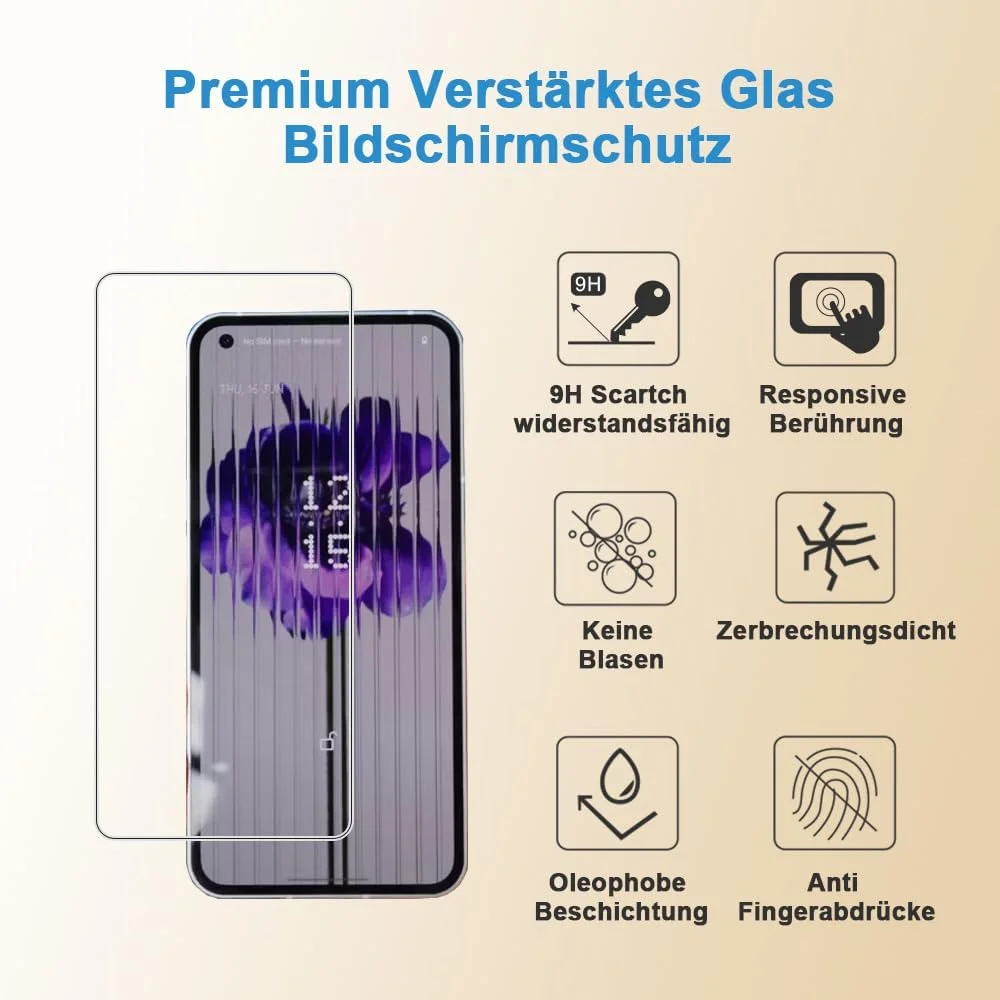 محافظ صفحه نمایش شیشه ای حرارت دیده Shunwige، طراحی شده برای Nothing Phone (1)، شیشه ای حرارت دیده/قاب تراز/مقاوم در برابر خراش/فقط ناحیه نمایش را پوشش می دهد