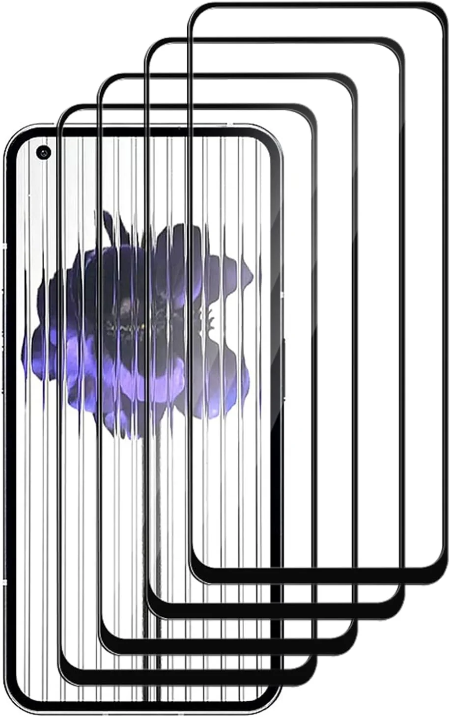 GMUJIAO [بسته 4 عددی] سازگار با گوشی Nothing phone (1) برای محافظ صفحه نمایش، شیشه حرارت دیده با پوشش کامل صفحه نمایش، محافظ صفحه نمایش Nothing phone (1)، شیشه حرارت دیده HD [مقاوم در برابر خراش] - مشکی