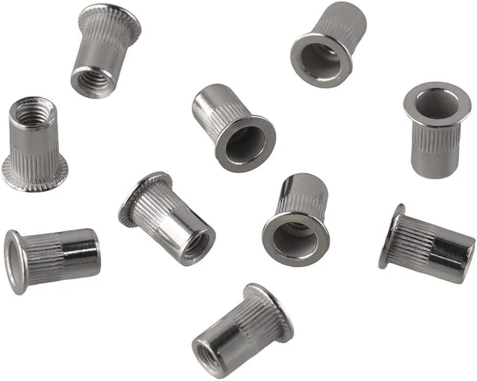 روکش مهره پرچ اوپلاکی، 50 عدد، فولاد ضد زنگ 304، مجموعه سخت افزاری بست های سنگین با بدنه آجدار، مهره پرچ M6، مناسب خودرو و مبلمان روکش مهره پرچ اوپلاکی، 50 عدد، فولاد ضد زنگ 304، مجموعه سخت افزاری بست های سنگین با بدنه آجدار، مهره پرچ M6، مناسب خودرو و مبلمان