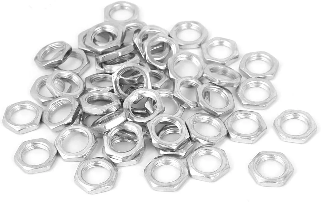 مهره های شش گوش M10x0.75x3mm با روکش روی، بسته 50 عددی، مناسب پیچ و مهره