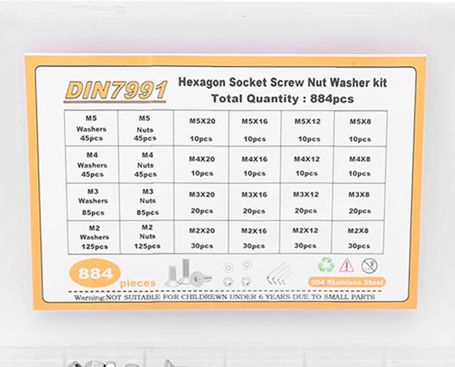 مجموعه 884 عددی پیچ و مهره NDNCZDHC شامل پیچ، مهره و واشر استیل ضد زنگ M2 M3 M4 M5 با سر خزینه و آچار آلن به همراه جعبه مجموعه 884 عددی پیچ و مهره NDNCZDHC شامل پیچ، مهره و واشر استیل ضد زنگ M2 M3 M4 M5 با سر خزینه و آچار آلن به همراه جعبه