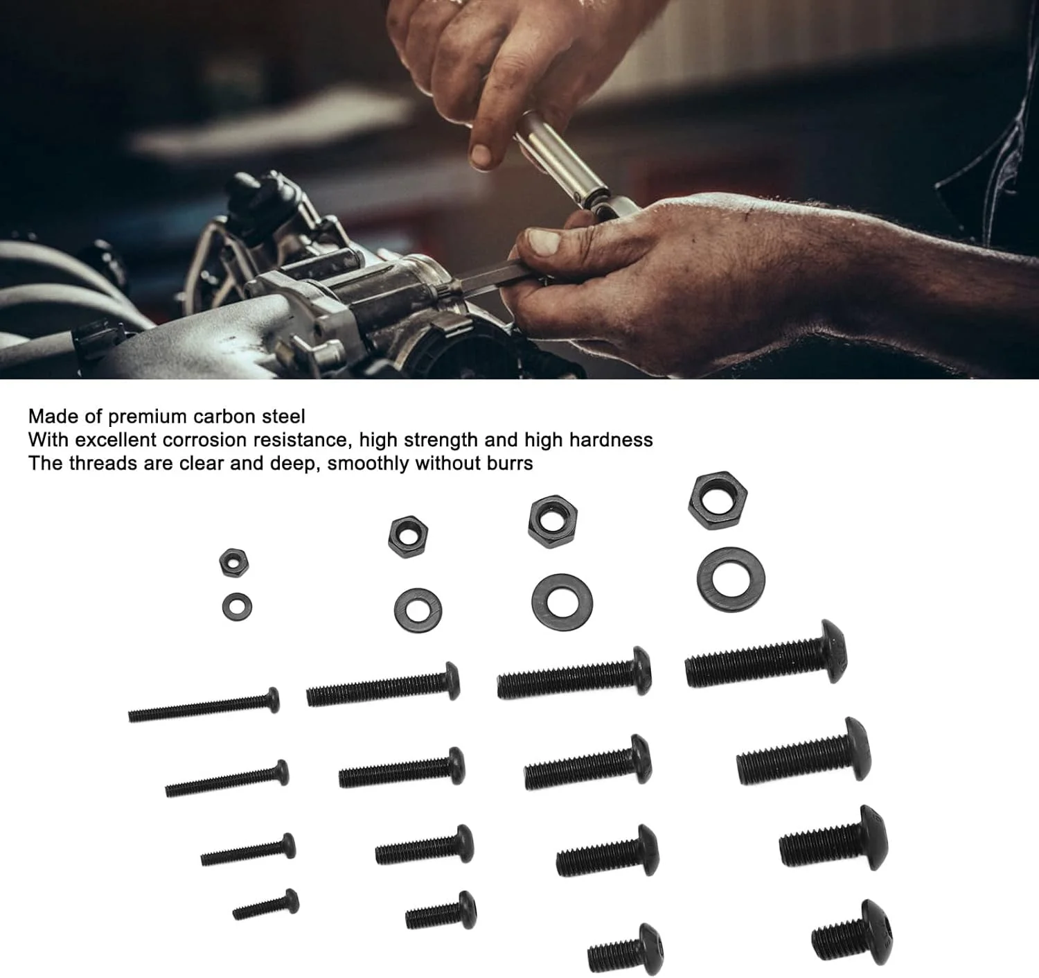 مجموعه پیچ و مهره متریک Fdit شامل 1220 قطعه، پیچ های ماشینی M2 M3 M4 M5 فولاد کربنی با سر نیم گرد، پیچ های سوکت شش گوش، مهره ها و واشرها مجموعه پیچ و مهره متریک Fdit شامل 1220 قطعه، پیچ های ماشینی M2 M3 M4 M5 فولاد کربنی با سر نیم گرد، پیچ های سوکت شش گوش، مهره ها و واشرها