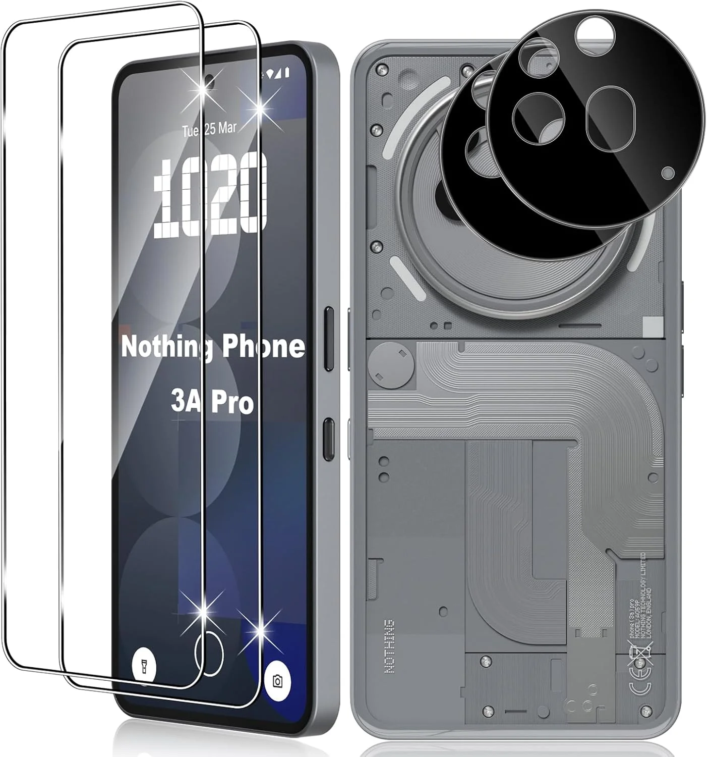 محافظ صفحه نمایش شیشه ای Vanrain برای Nothing Phone 3a Pro، 2+2 عدد فیلم محافظ صفحه نمایش و محافظ دوربین عقب، فیلم با سختی 9H و وضوح بالا بدون حباب محافظ صفحه نمایش شیشه ای Vanrain برای Nothing Phone 3a Pro، 2+2 عدد فیلم محافظ صفحه نمایش و محافظ دوربین عقب، فیلم با سختی 9H و وضوح بالا بدون حباب