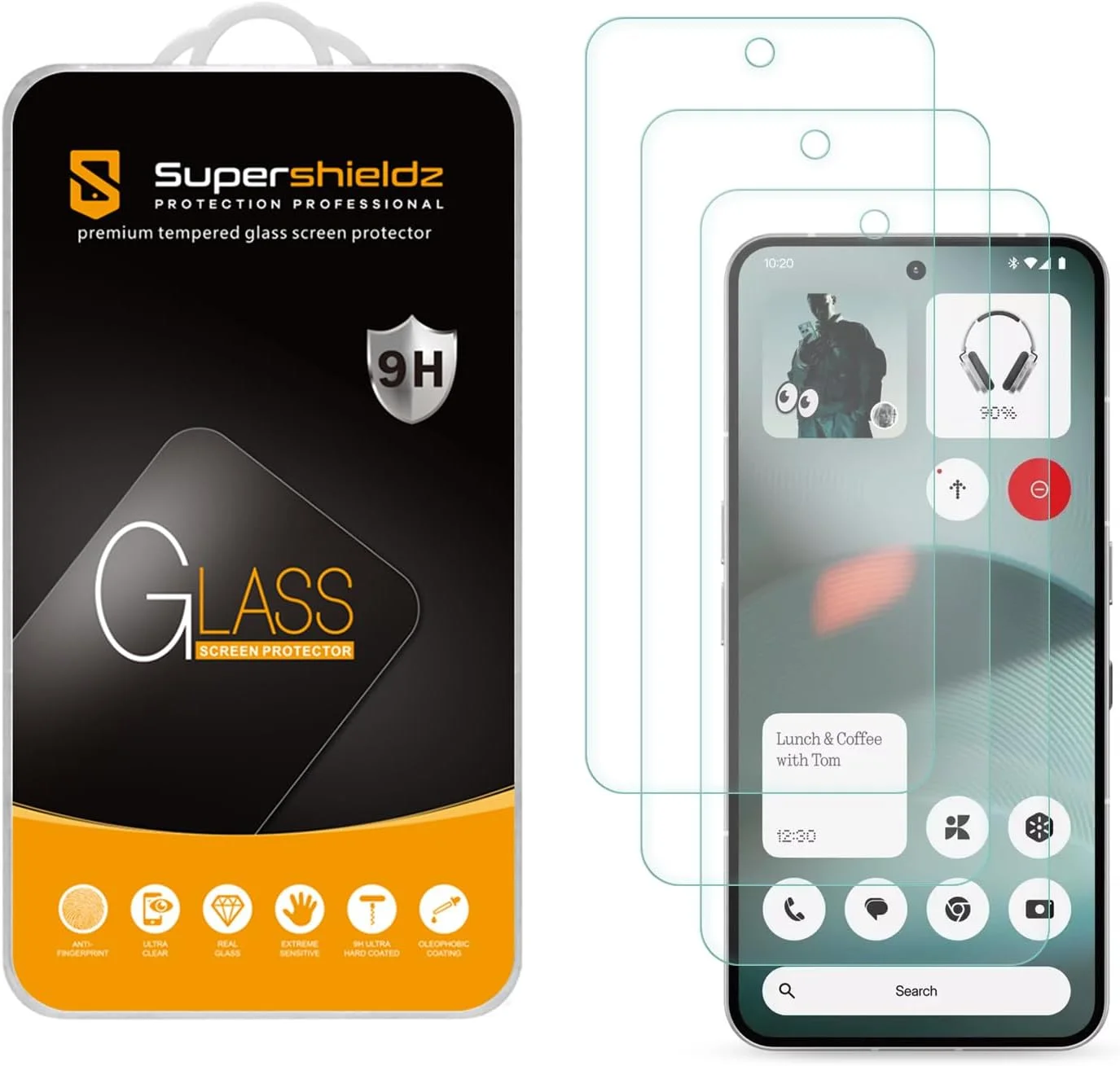 Supershieldz (3 Pack) Designed for Nothing (Phone 3) Tempered Glass Screen Protector, Anti Scratch, Bubble Free