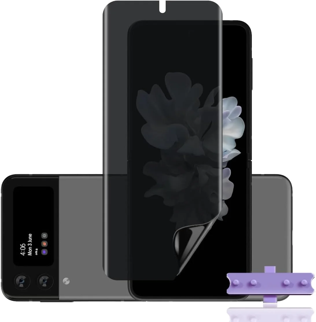 محافظ صفحه نمایش حریم خصوصی Rnnmeeko برای گوشی سامسونگ گلکسی زد فلیپ 3 5G (غیر شیشه حرارت دیده)، فیلم TPU ضد جاسوسی برای زد فلیپ 3 5G، بدون حباب، محافظ صفحه نمایش ضد خش و ضد جاسوسی محافظ صفحه نمایش حریم خصوصی Rnnmeeko برای گوشی سامسونگ گلکسی زد فلیپ 3 5G (غیر شیشه حرارت دیده)، فیلم TPU ضد جاسوسی برای زد فلیپ 3 5G، بدون حباب، محافظ صفحه نمایش ضد خش و ضد جاسوسی