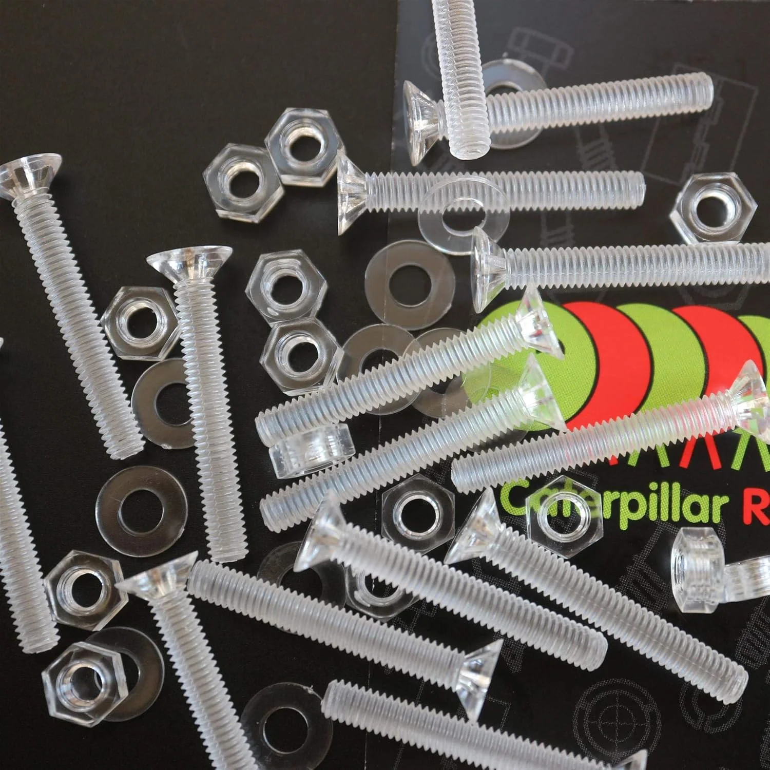 پیچ و مهره های سر خزینه ای چهارسو کاترپیلار قرمز 50 عددی، پلاستیک اکریلیک شفاف، M4 x 30mm - پیچ های پلاستیکی اکریلیک، 5/32" x 1 3/16 پیچ و مهره های سر خزینه ای چهارسو کاترپیلار قرمز 50 عددی، پلاستیک اکریلیک شفاف، M4 x 30mm - پیچ های پلاستیکی اکریلیک، 5/32" x 1 3/16