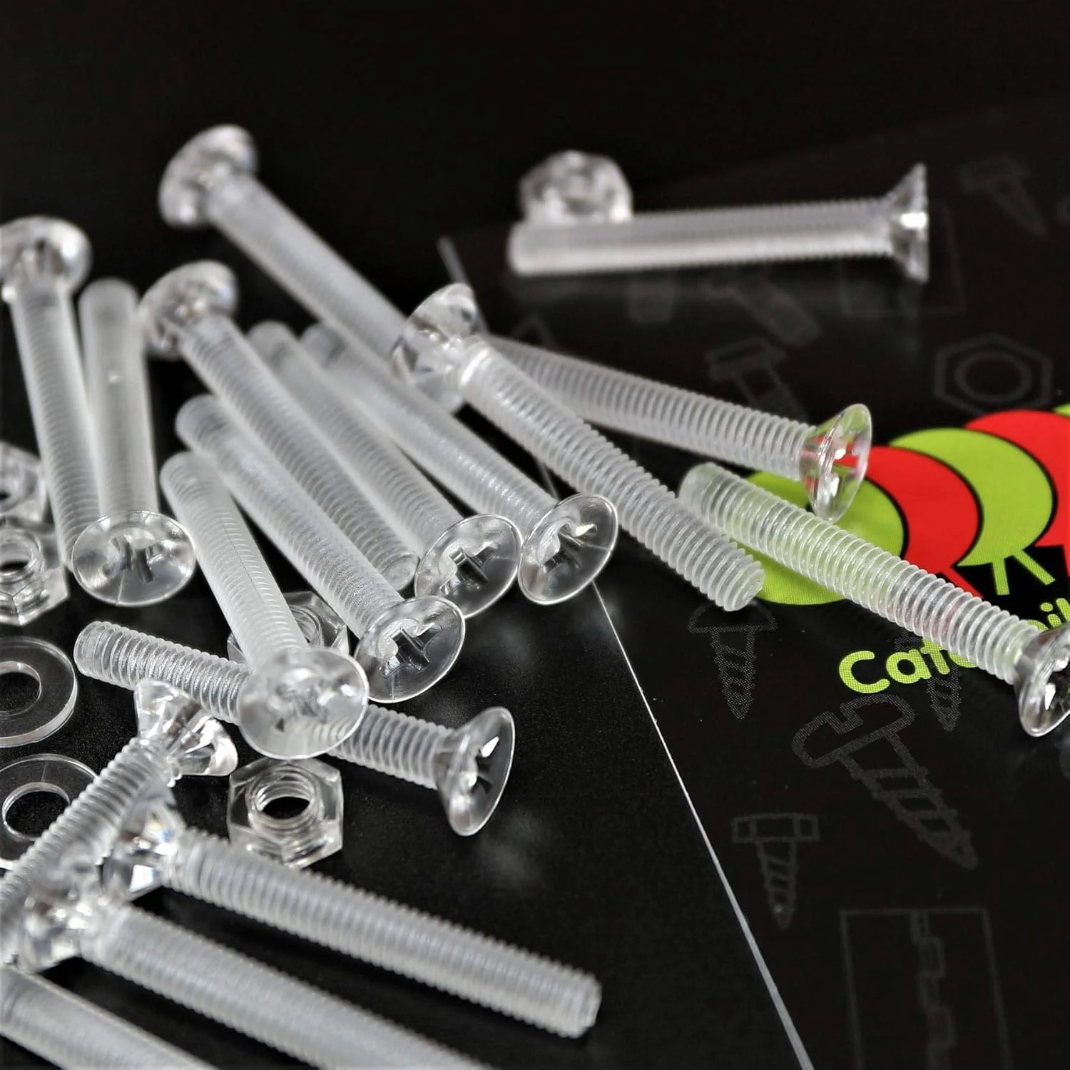 پیچ و مهره های سر خزینه ای چهارسو کاترپیلار قرمز 50 عددی، پلاستیک اکریلیک شفاف، M4 x 30mm - پیچ های پلاستیکی اکریلیک، 5/32" x 1 3/16 پیچ و مهره های سر خزینه ای چهارسو کاترپیلار قرمز 50 عددی، پلاستیک اکریلیک شفاف، M4 x 30mm - پیچ های پلاستیکی اکریلیک، 5/32" x 1 3/16