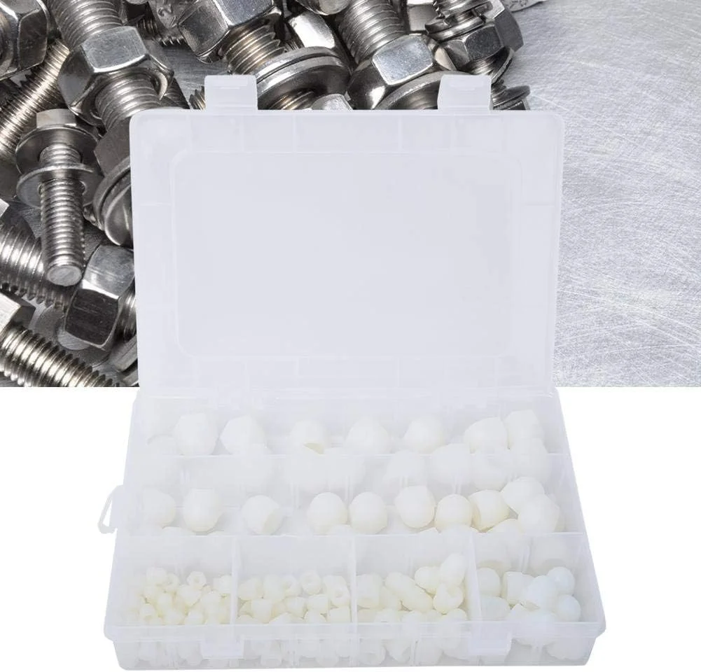 روکش مهره شش گوش شانگدونگ ام تی، 145 عدد روکش محافظ مهره شش گوش لاستیکی سفید برای لوازم جانبی کیت پیچ شامل اندازه های مختلف