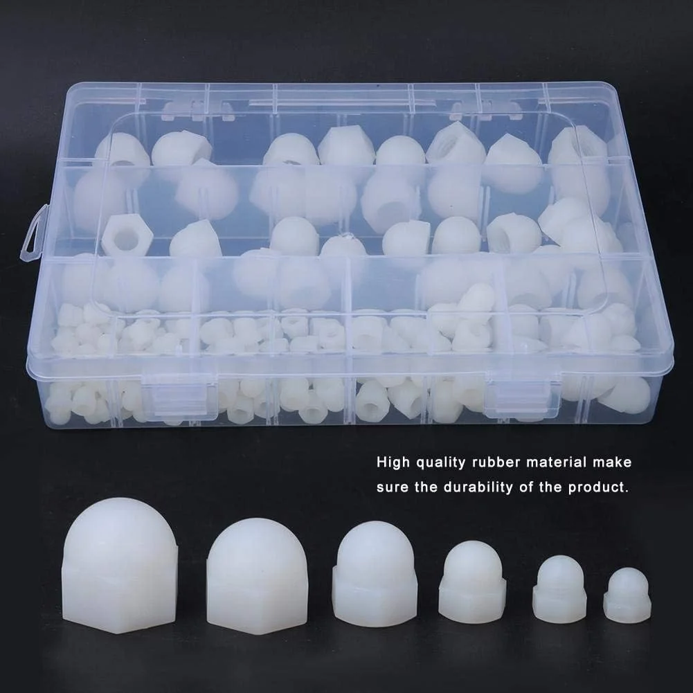 روکش مهره شش گوش شانگدونگ ام تی، 145 عدد روکش محافظ مهره شش گوش لاستیکی سفید برای لوازم جانبی کیت پیچ شامل اندازه های مختلف