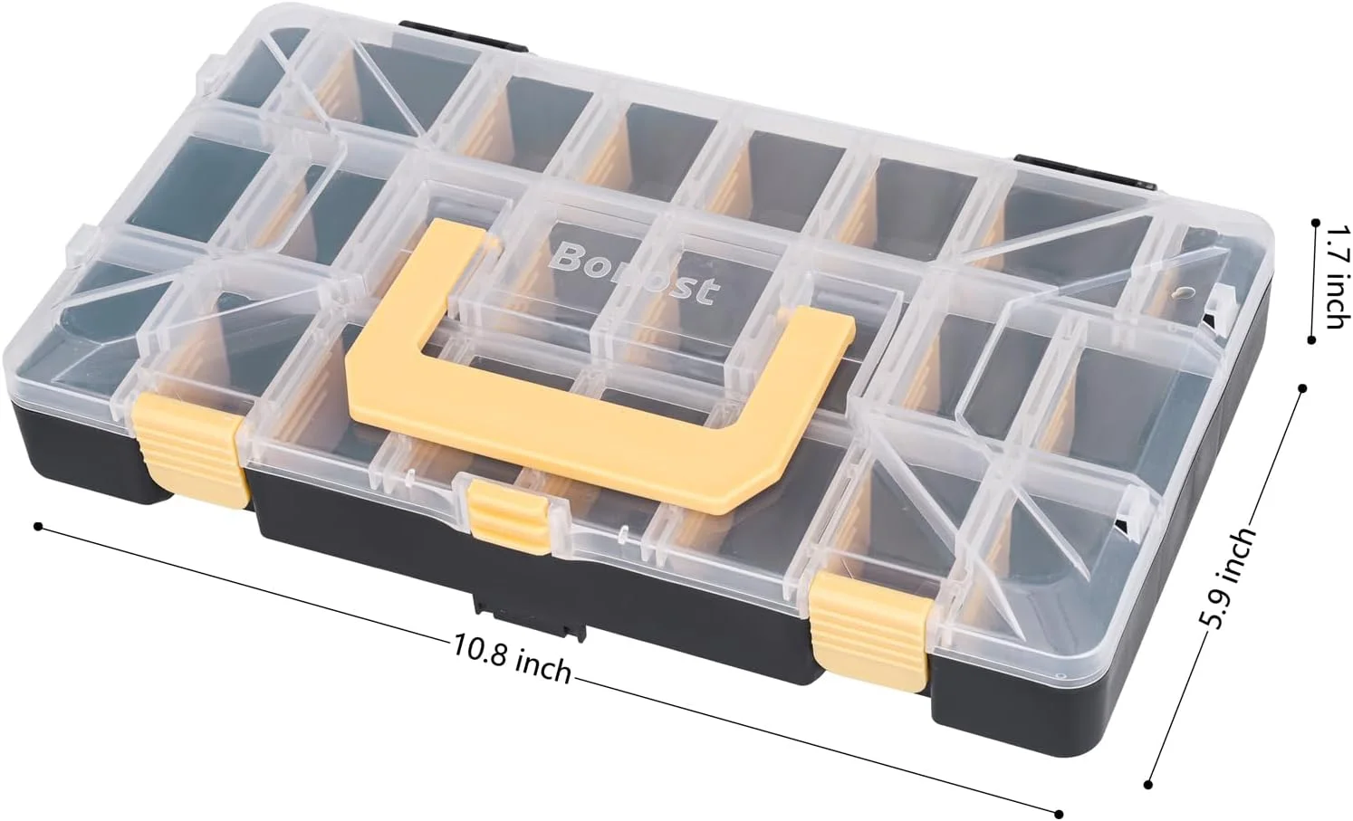 جعبه ابزار بونوست با جداکننده های پلاستیکی متحرک، سازمان دهنده پیچ و مهره و محل نگهداری قطعات کوچک، میخ، پیچ و مهره