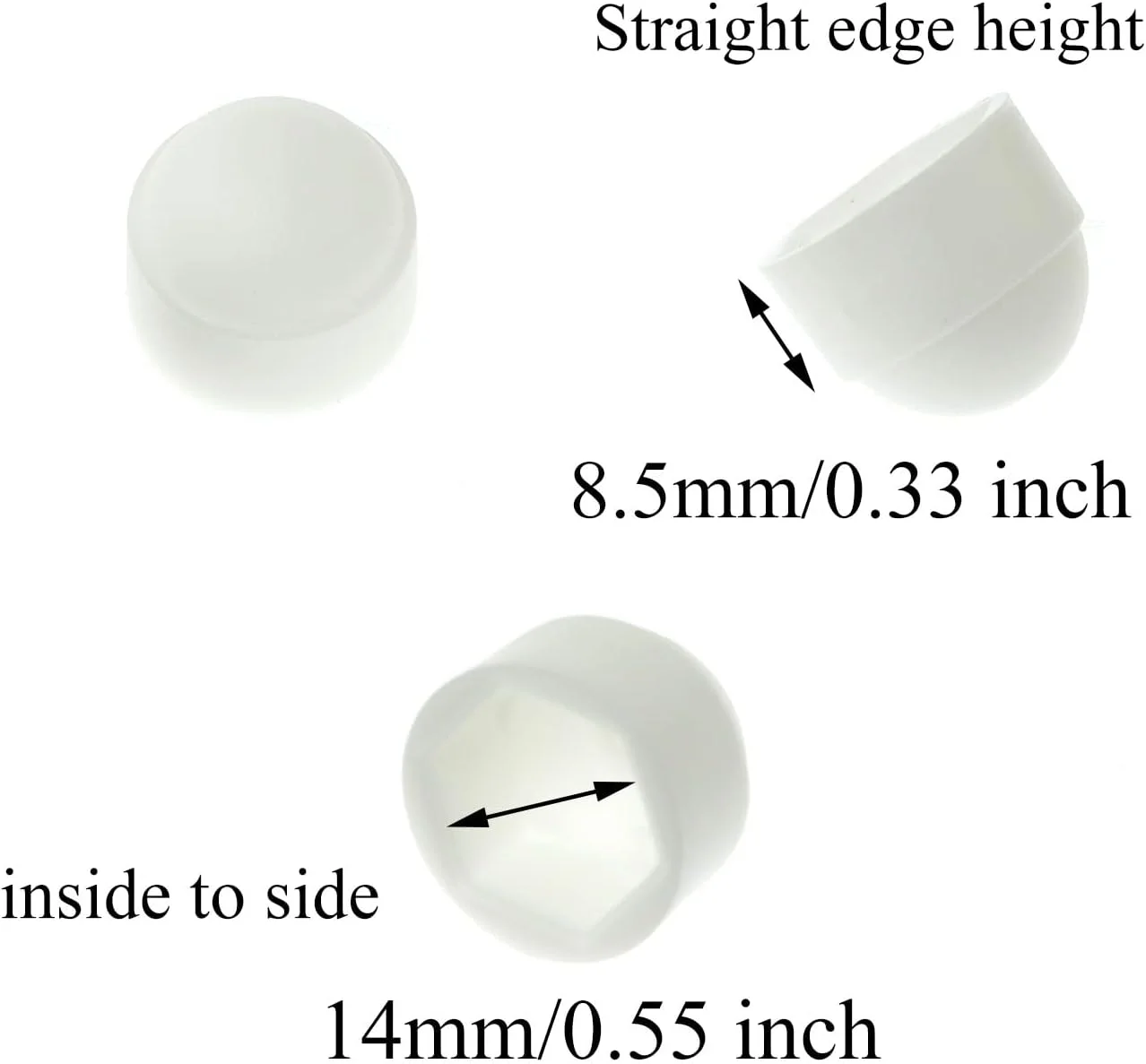 پوشش محافظ مهره و پیچ Pro Bamboo Kitchen، 24 عددی، سفید، گنبدی شش ضلعی، نایلونی، M8x14mm پوشش محافظ مهره و پیچ Pro Bamboo Kitchen، 24 عددی، سفید، گنبدی شش ضلعی، نایلونی، M8x14mm