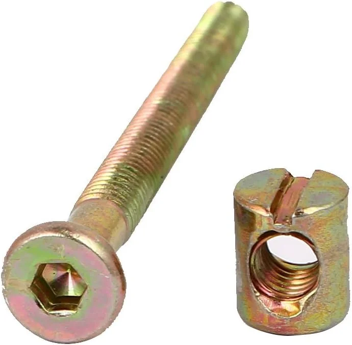 Aexit پیچ و مهره مبلمان با سر استوانه ای و سوکت M6x70mm به همراه مهره اتصال M6x12mm، مجموعه 10 عددی Aexit پیچ و مهره مبلمان با سر استوانه ای و سوکت M6x70mm به همراه مهره اتصال M6x12mm، مجموعه 10 عددی