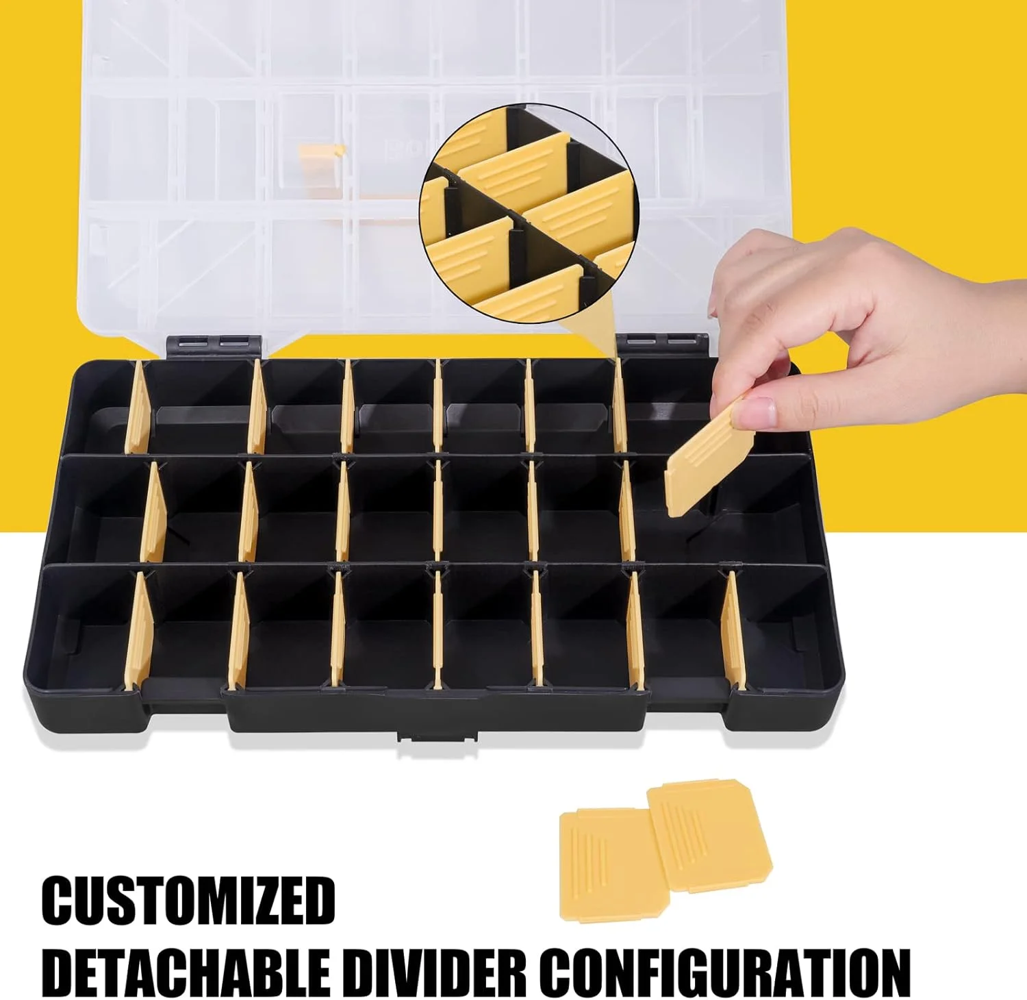 جعبه ابزار بونوست با جداکننده های پلاستیکی متحرک، سازمان دهنده پیچ و مهره و محل نگهداری قطعات کوچک، میخ، پیچ و مهره