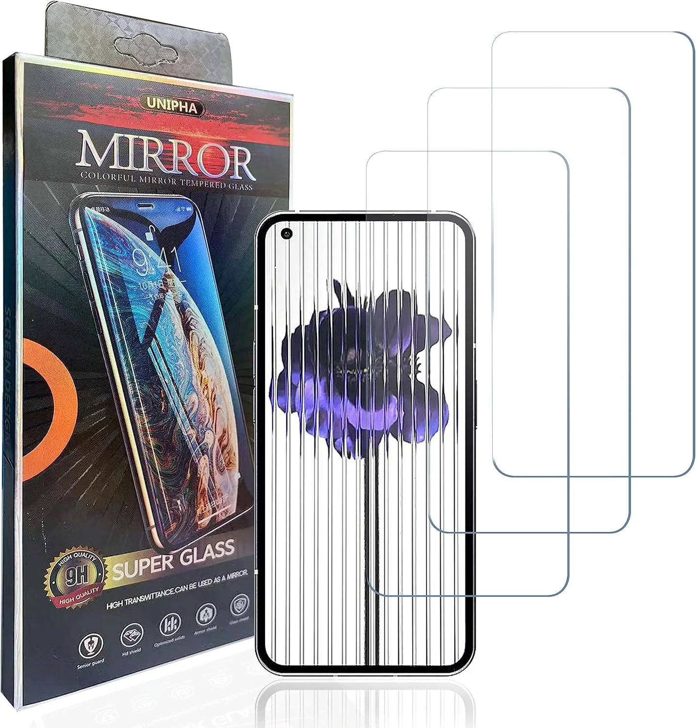 محافظ صفحه نمایش شیشه ای حرارت دیده hxeyraal (بسته 3 عددی) طراحی شده برای گوشی ناتینگ فون (1)، 0.33 میلی متر، ضد خش، بدون حباب، محافظ صفحه نمایش HD برای ناتینگ فون (1)