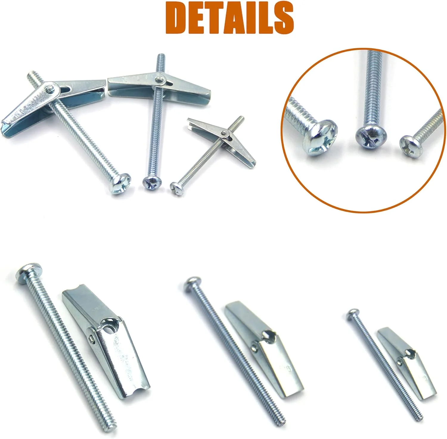 مجموعه 24 عددی پیچ و مهره پروانه ای سر گرد فولادی با روکش روی ISPINNER در سایزهای 1/4، 3/16 و 1/8 اینچ برای آویزان کردن اجسام سنگین روی دیوار خشک مجموعه 24 عددی پیچ و مهره پروانه ای سر گرد فولادی با روکش روی ISPINNER در سایزهای 1/4، 3/16 و 1/8 اینچ برای آویزان کردن اجسام سنگین روی دیوار خشک