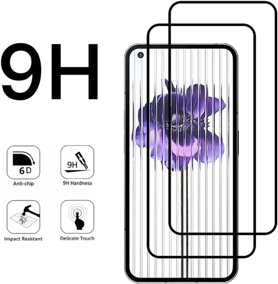 محافظ صفحه نمایش ابریشمی مشکی برای ناتینگ فون (1)، [2 عدد] پوشش کامل ضد خش نصب آسان فیلم محافظ شیشه ای حرارت دیده برای ناتینگ فون 1 (6.55 اینچ) 2022