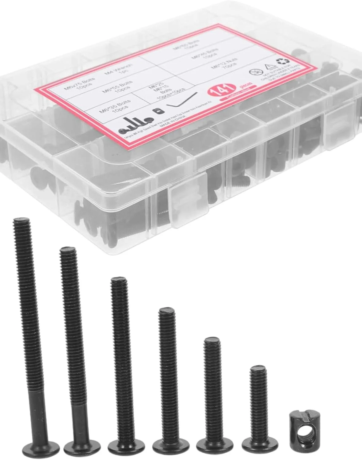 مجموعه 141 عددی پیچ برای تخت خواب، کیت جایگزینی پیچ و مهره تخت، سخت افزار مبلمان برای مونتاژ و تعمیرات، سازگار با تخت و صندلی، ابزار ضروری DIY برای استفاده در منزل مجموعه 141 عددی پیچ برای تخت خواب، کیت جایگزینی پیچ و مهره تخت، سخت افزار مبلمان برای مونتاژ و تعمیرات، سازگار با تخت و صندلی، ابزار ضروری DIY برای استفاده در منزل