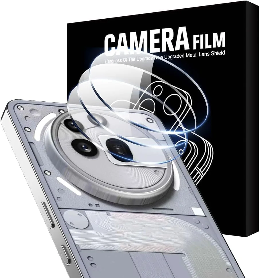 محافظ لنز دوربین گوشی ناتینگ فون 3a Pro لمکسی، بسته 3 عددی، شیشه حرارت دیده HD ضد خش، فیلم محافظ یکپارچه شیشه حرارت دیده