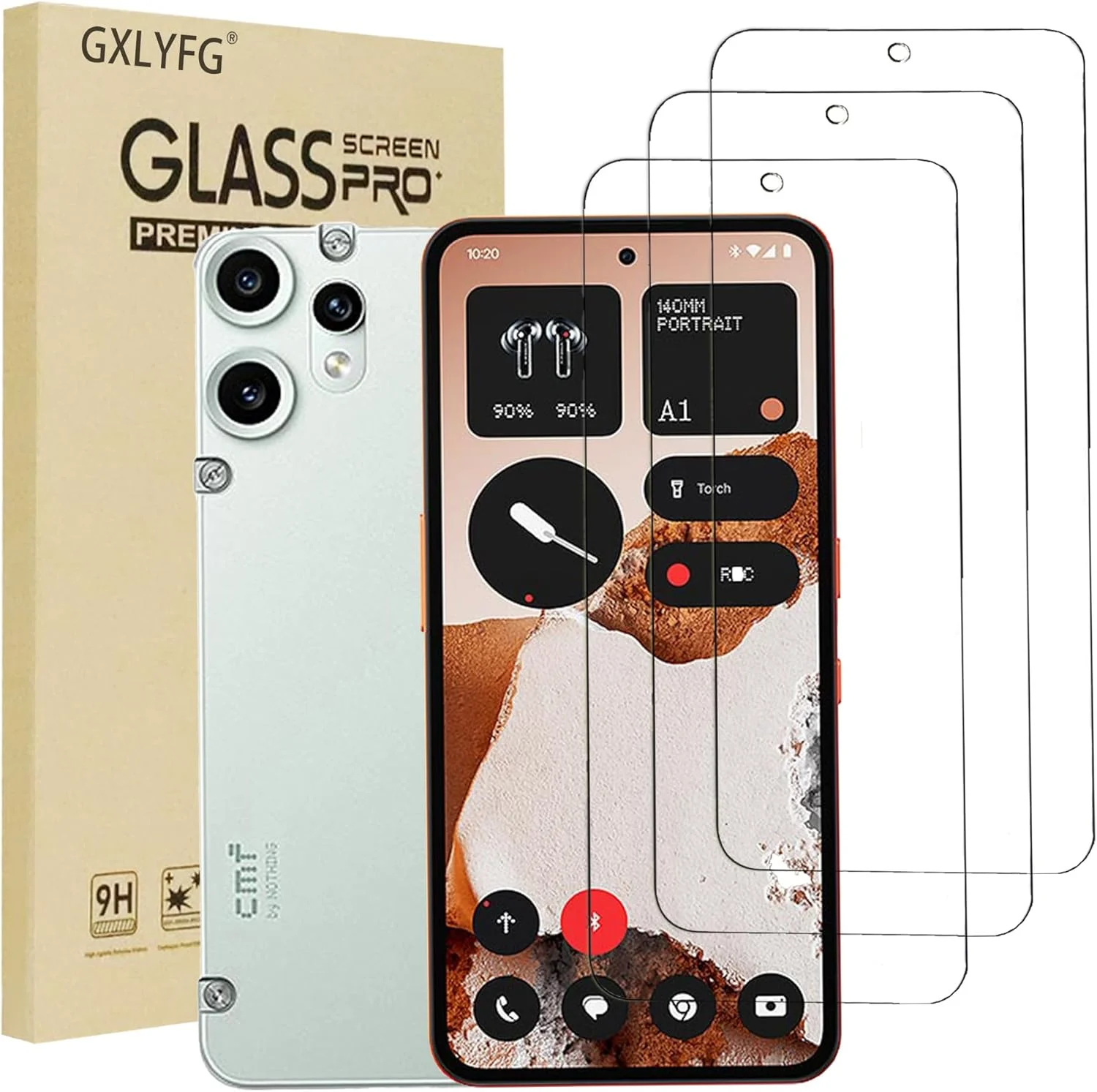 محافظ صفحه نمایش شیشه ای حرارت دیده GXLYFG، بسته 3 عددی، برای گوشی Nothing CMF Phone 2 Pro، ضد خش، بدون حباب، سختی 9H