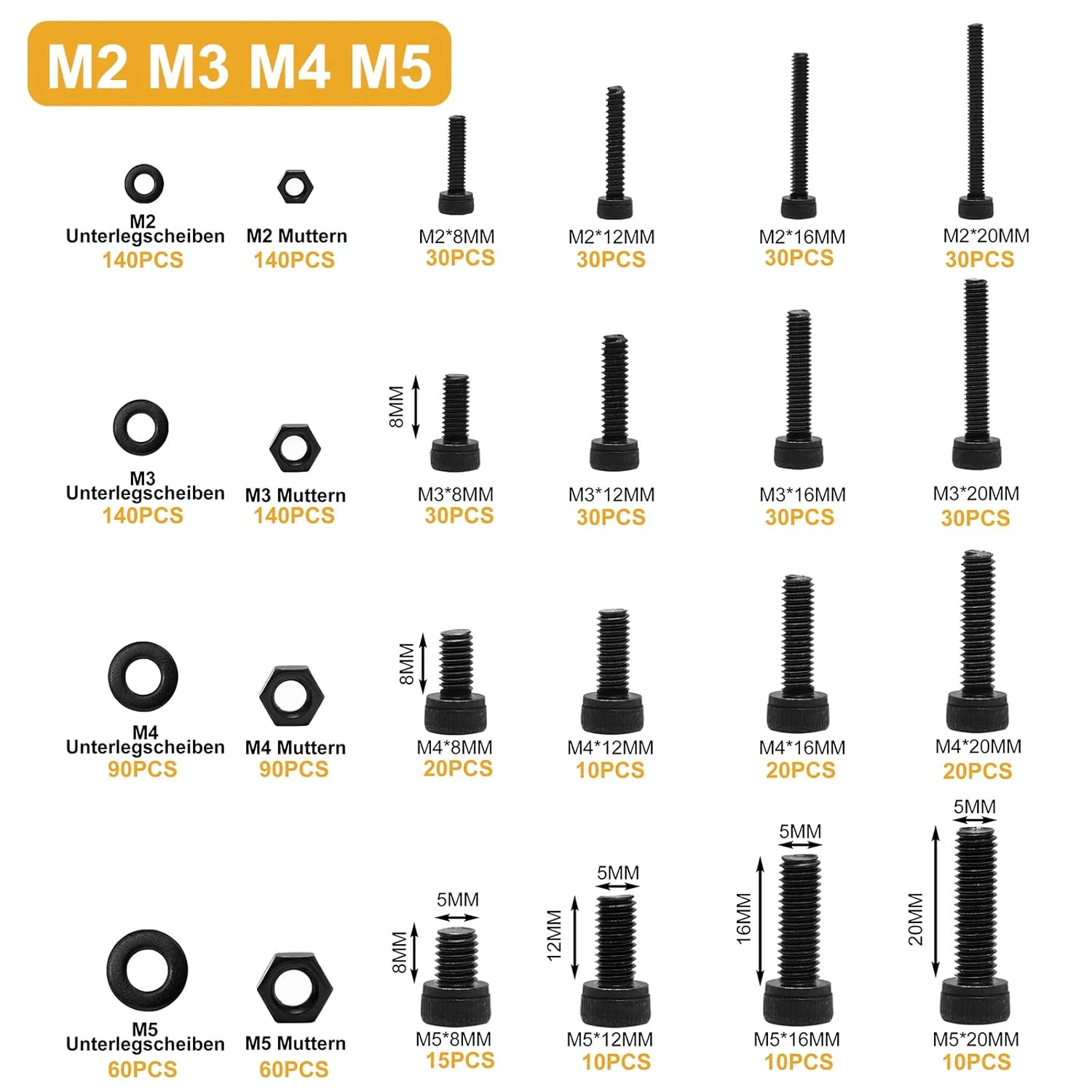 مجموعه پیچ 1225 عددی VIGRUE شامل پیچ های دکمه ای با سر شش گوش، مهره و واشر فولادی آلیاژی M2 M3 M4 M5 به همراه جعبه نگهداری و آچار مجموعه پیچ 1225 عددی VIGRUE شامل پیچ های دکمه ای با سر شش گوش، مهره و واشر فولادی آلیاژی M2 M3 M4 M5 به همراه جعبه نگهداری و آچار