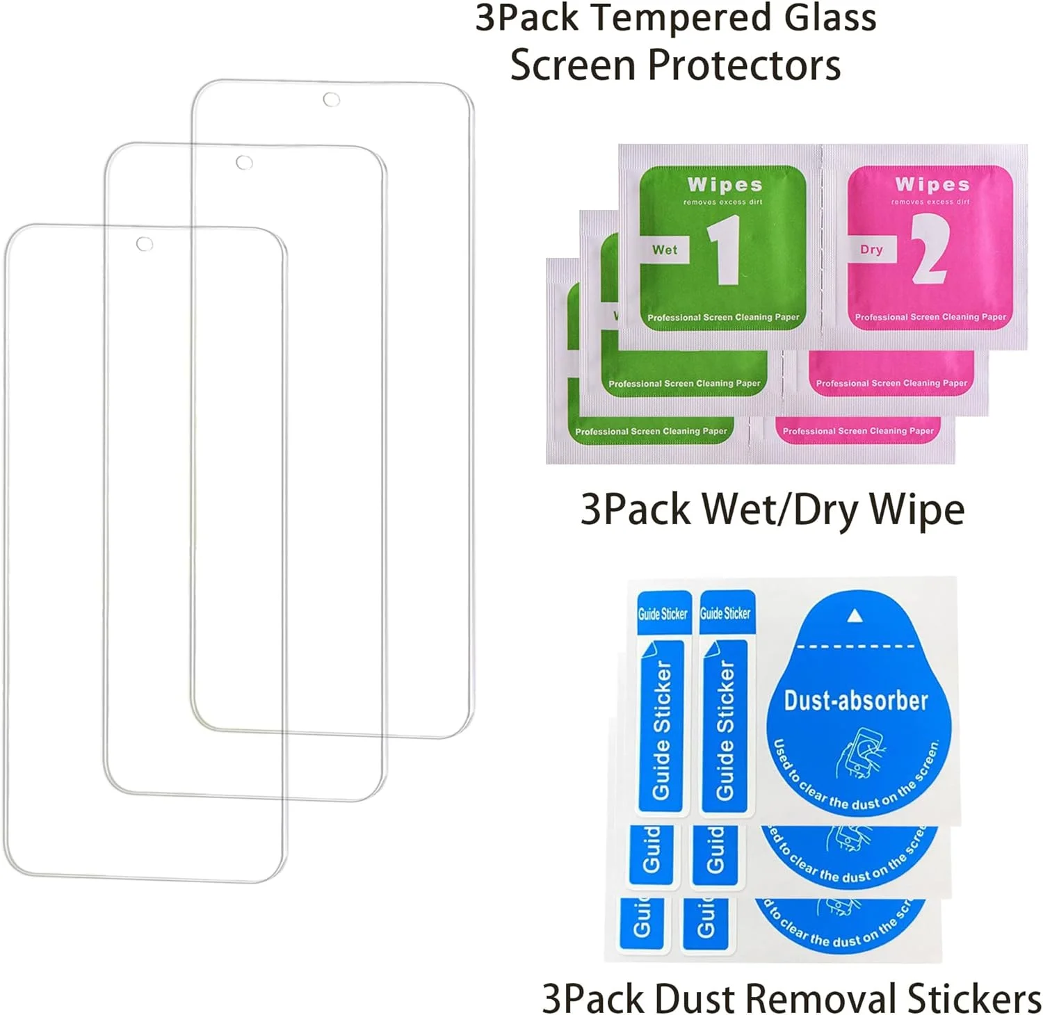 محافظ صفحه نمایش شیشه ای حرارت دیده GXLYFG، بسته 3 عددی، برای گوشی Nothing CMF Phone 2 Pro، ضد خش، بدون حباب، سختی 9H