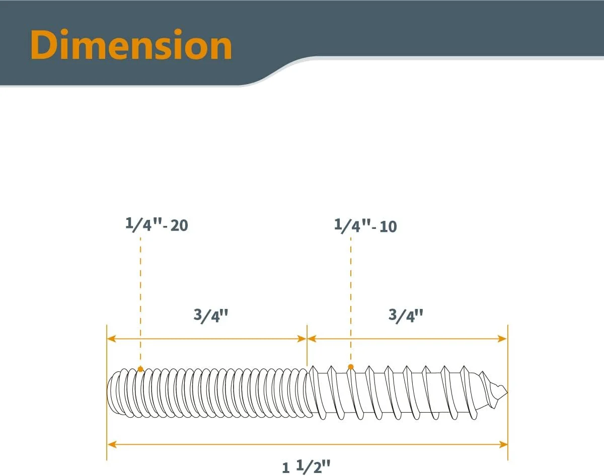 پیچ های آویز POWERTEC QHB1002، سایز 1/4-20 x 1-1/2 اینچ، بسته 50 عددی به همراه 2 عدد مهره شش گوش نصب پیچ پیچ های آویز POWERTEC QHB1002، سایز 1/4-20 x 1-1/2 اینچ، بسته 50 عددی به همراه 2 عدد مهره شش گوش نصب پیچ