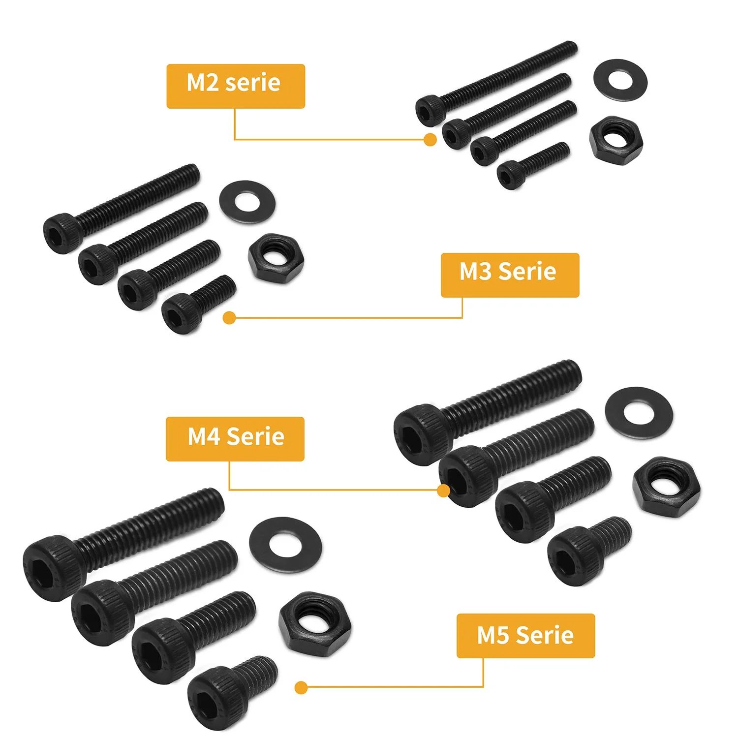 مجموعه پیچ 1225 عددی VIGRUE شامل پیچ های دکمه ای با سر شش گوش، مهره و واشر فولادی آلیاژی M2 M3 M4 M5 به همراه جعبه نگهداری و آچار مجموعه پیچ 1225 عددی VIGRUE شامل پیچ های دکمه ای با سر شش گوش، مهره و واشر فولادی آلیاژی M2 M3 M4 M5 به همراه جعبه نگهداری و آچار
