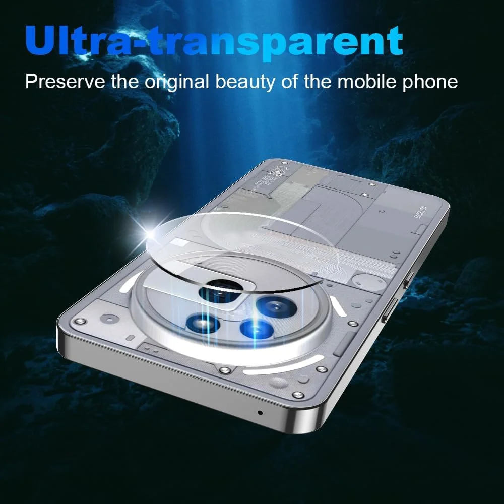 محافظ لنز دوربین گوشی ناتینگ فون 3a Pro لمکسی، بسته 3 عددی، شیشه حرارت دیده HD ضد خش، فیلم محافظ یکپارچه شیشه حرارت دیده