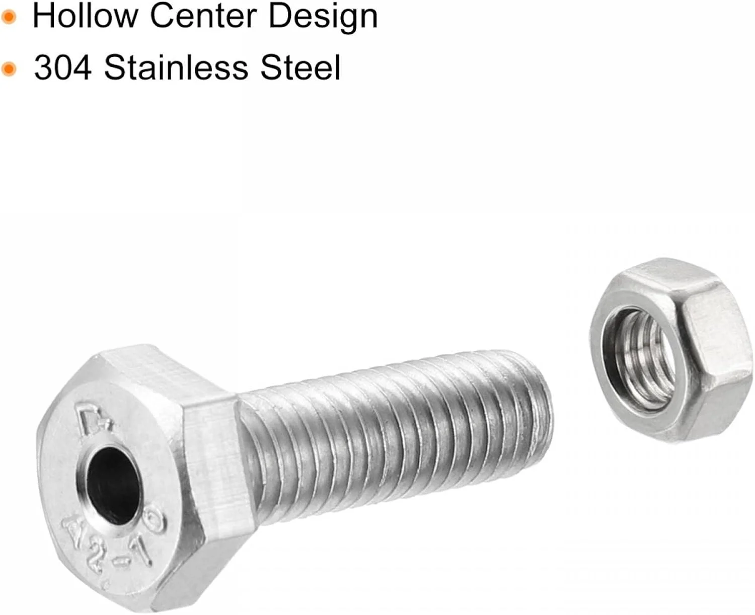 پیچ و مهره های توخالی M6x20mm با آچار خور خارجی، بسته 2 عددی، استیل ضد زنگ 304 پیچ و مهره های توخالی M6x20mm با آچار خور خارجی، بسته 2 عددی، استیل ضد زنگ 304