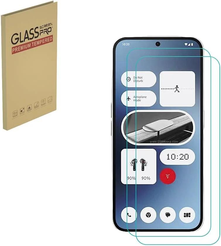 محافظ صفحه نمایش شیشه ای تمپر شده HYGMOCC مناسب برای Nothing Phone 2A(2a)، شفافیت HD، سختی 9H، ضد خش، سازگار با قاب (2 عدد)