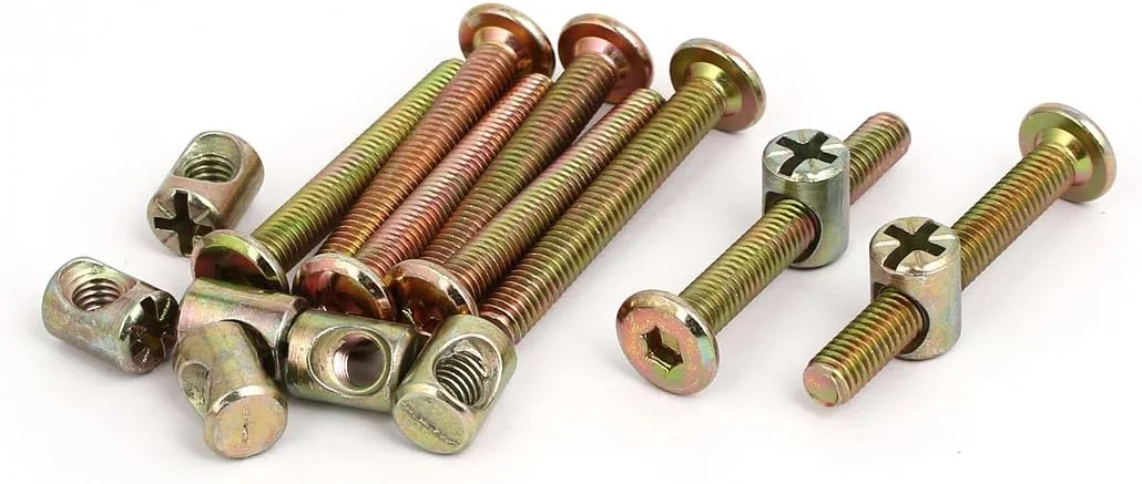 Aexit پیچ و مهره و مهره سر گرد شش گوش M6x45mm برای مبلمان، 8 ست